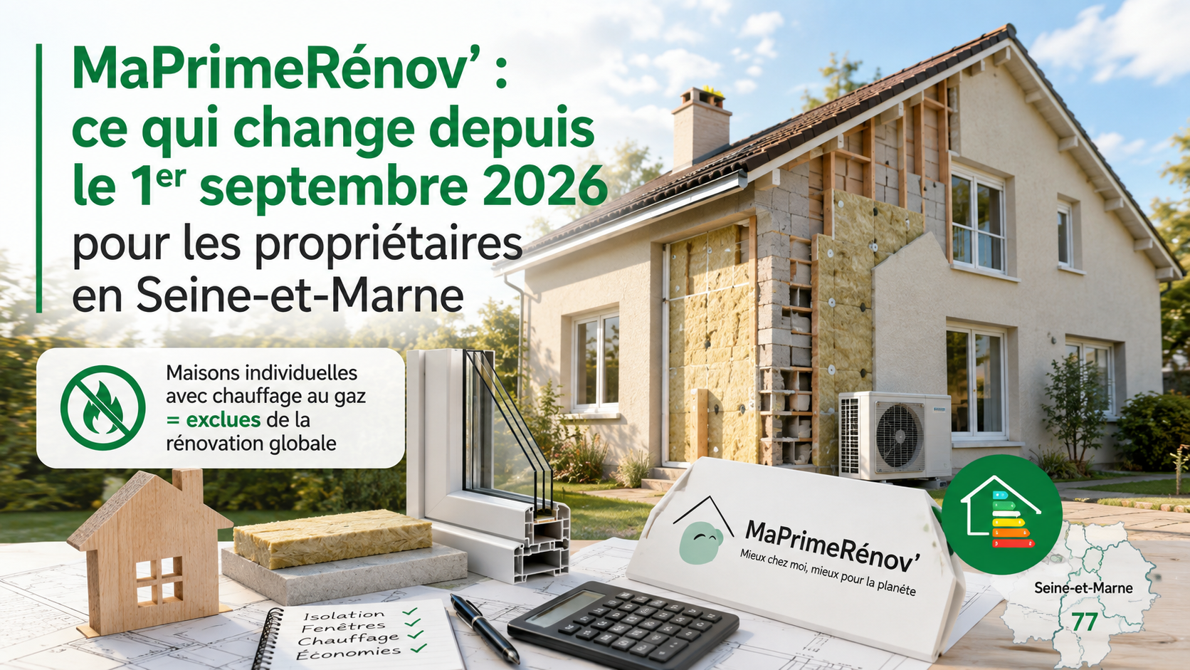 MaPrimeRénov' : ce qui change depuis le 1er septembre 2026 pour les propriétaires en Seine-et-Marne