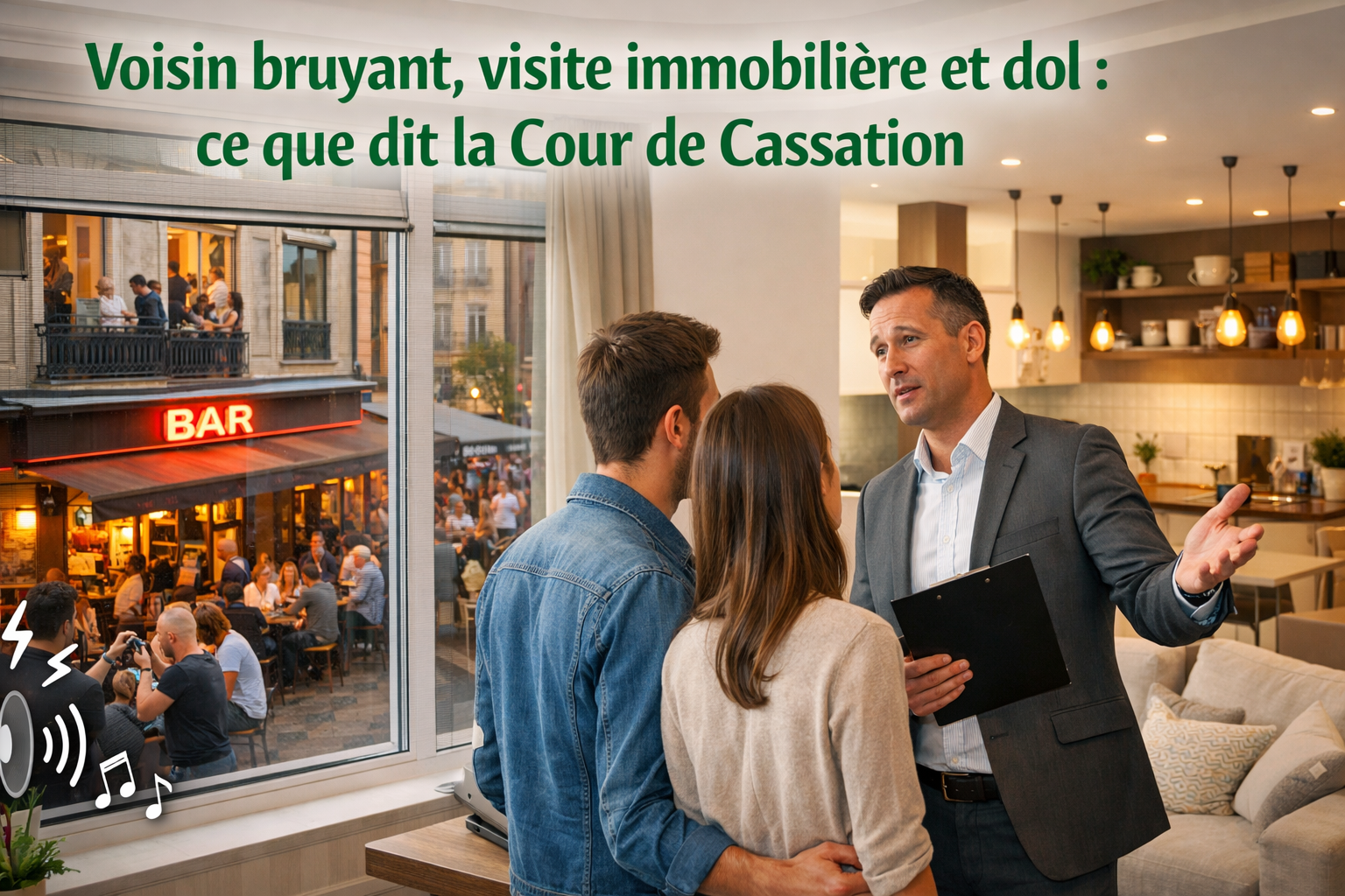 Voisin bruyant, visite immobilière et dol : ce que dit la Cour de Cassation